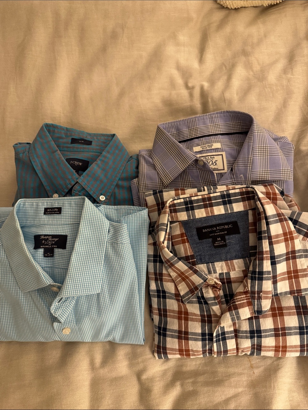 Group of 4 100% Cotton Designer Men’s Shirts Size M Slim Cut